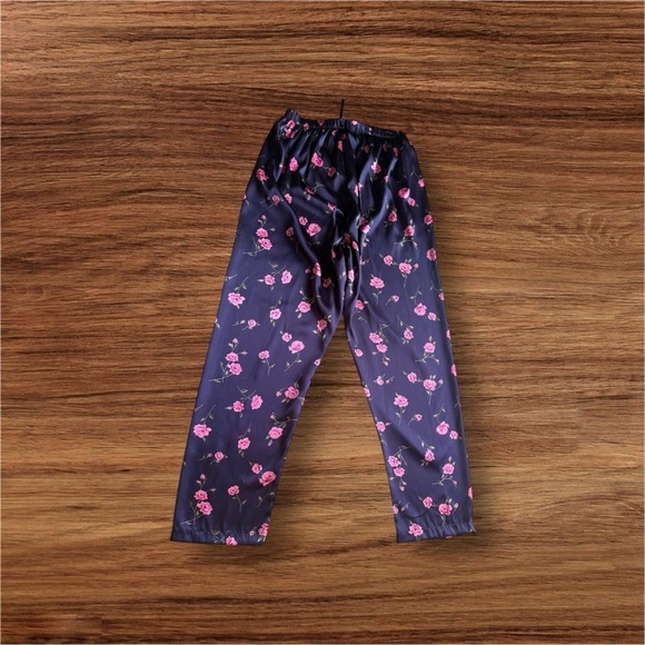 Floral Satin Pants pijama pant size M - Picture 3 of 16